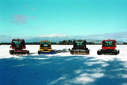 Maine snowmobile trail groomers at Twin Pines Snowmobile Club