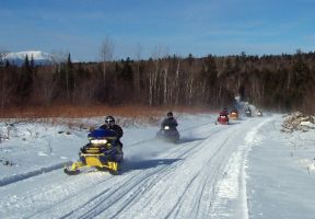 ITS Snowmobile trails offer many scenic vistas of Maine's Mount Katahdin